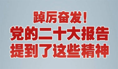 【黨的二十大】踔厲奮發(fā)！黨的二十大報(bào)告提到了這些精神